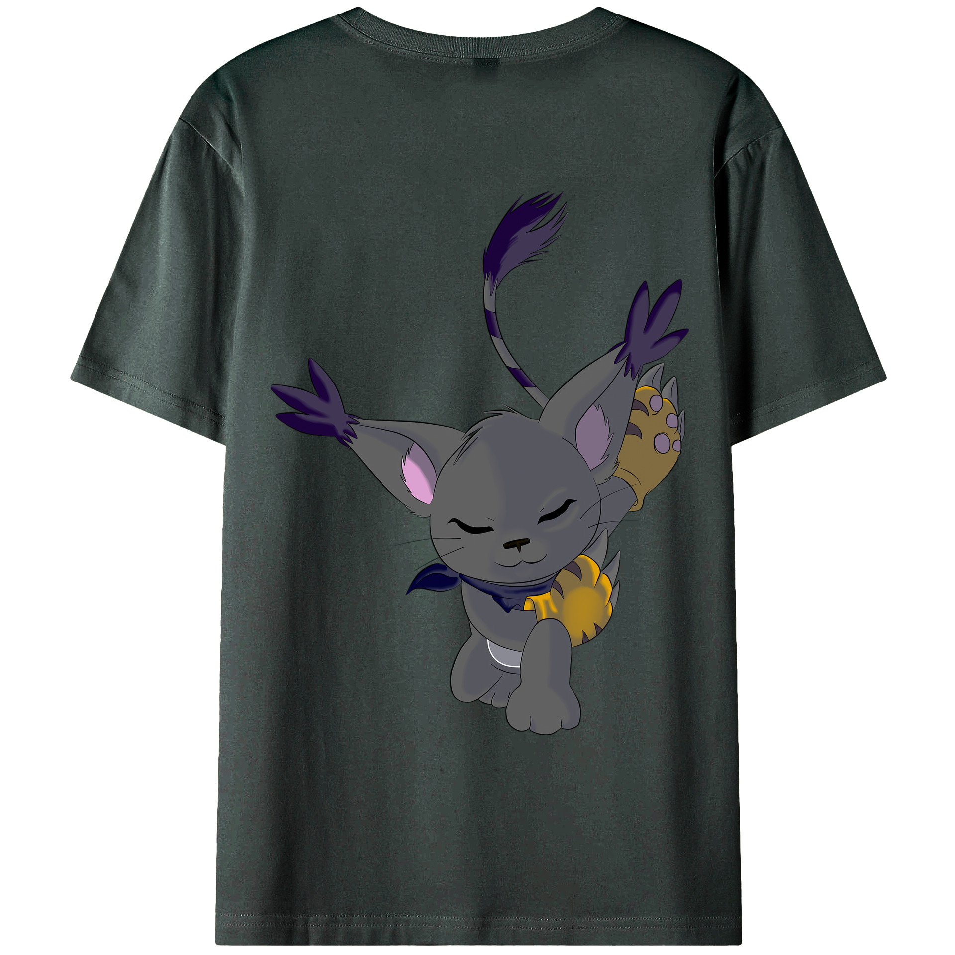 （画像用） Digimon デジタルモンスター/デジモン 綿100％ メンズ半袖Tシャツ（バックプリント） 通気性